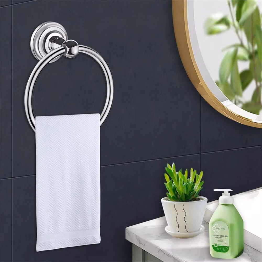 Nordara Traditional Wall Mounted Towel Ring Holder in Silver Metal – 2