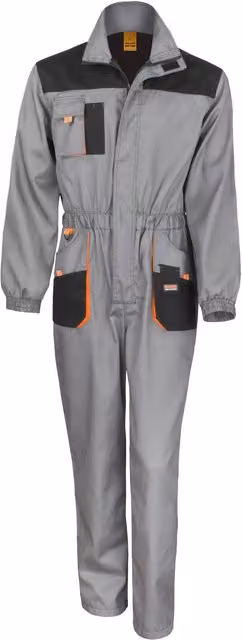 Result Work-Guard Lite Breathable and Windproof Poly-Cotton Workwear Coveralls, Pack of 2, Grey, Size: Small
