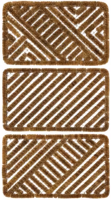 JVL Boston Brown Coir and Galvanised Steel Scraper Door Mat, W: 45 cm, D: 75 cm – 4