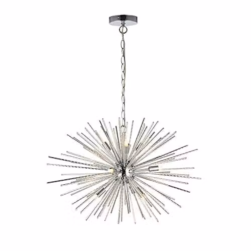 Netlighting Lena 9 Light Spherical Pendant in Grey and Chrome with G9 Base – 1