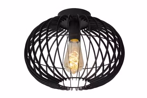 Lucide Reda Black Flush Ceiling Light, Diameter: 32 cm – 1