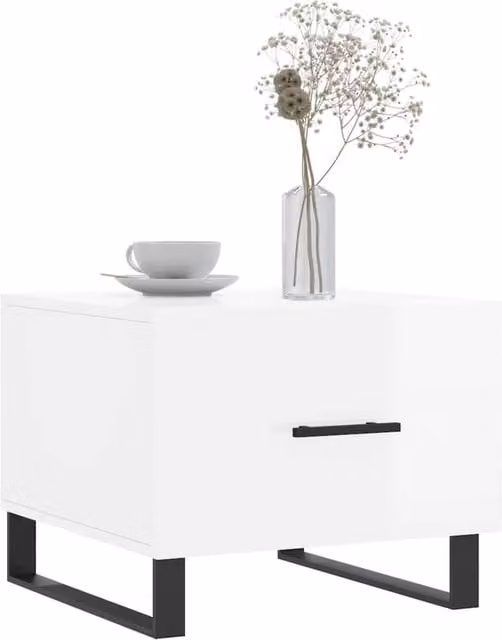 Berkfield Home Set of 2 High Gloss White Decorative Coffee Tables, W/D/H: 50 x 50 x 40 cm – 1
