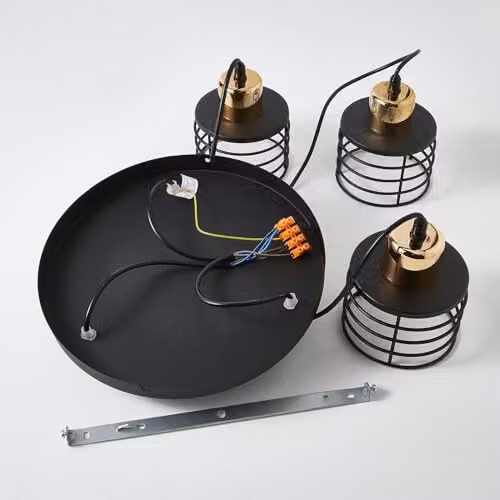 Netlighting Edison Cluster Pendant Ceiling Light in Black and Copper, Diameter: 38 cm – 3
