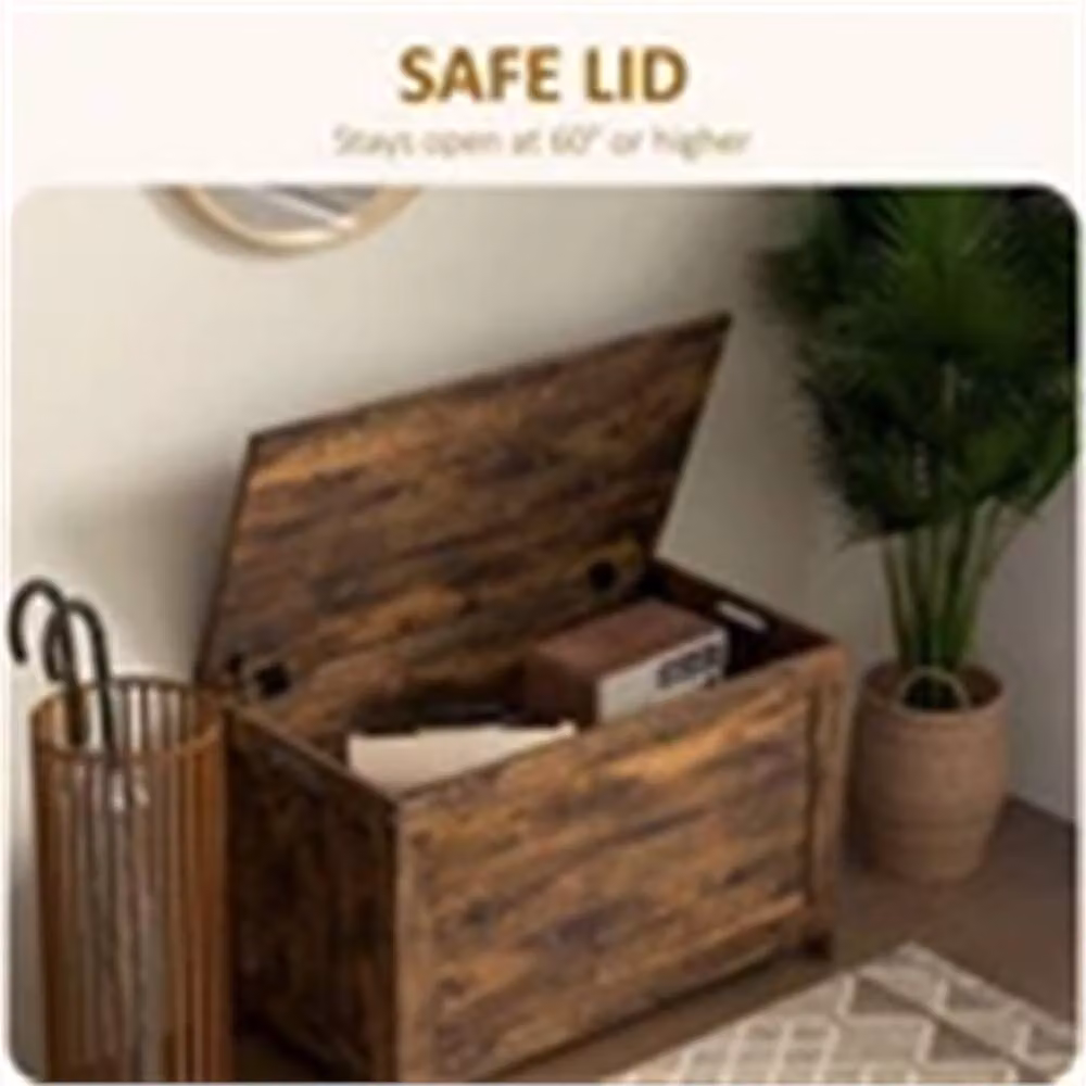 Nordara Rustic Brown Wood Storage Chest W/D/H: 48 x 40 x 40 cm – 3