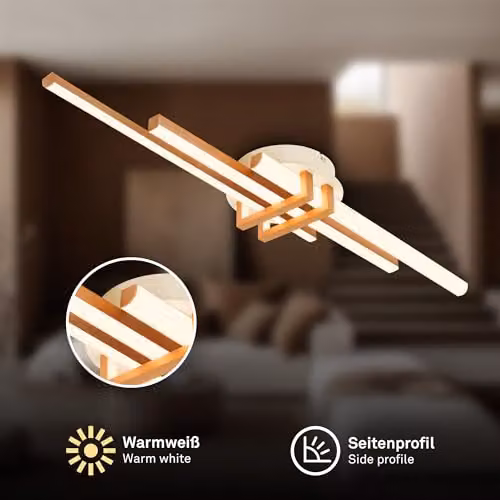 Briloner LED Ceiling Light, Warm White, Copper, W/D/H: 78.5 x 16 x 7.5 cm – 2