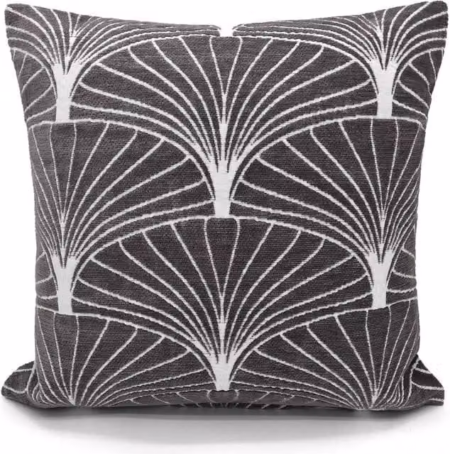 Velosso Palermo Chenille Filled Square Cushion in Grey, W/D/H: 43 x 43 x 43 cm