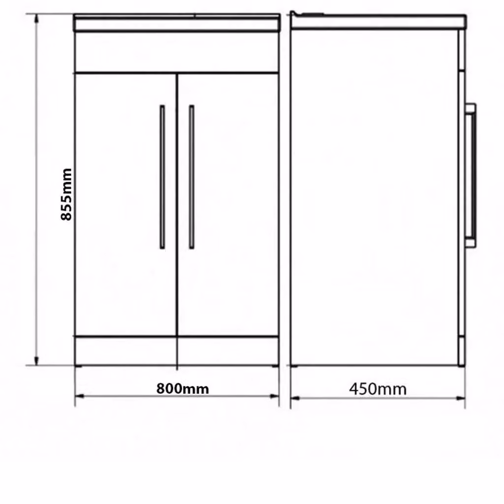 Clifton Silver Oak Light Grey 2-Door Freestanding Bathroom Unit with Ceramic Basin W/D/H: 80 x 45 x 85.5 cm – 2