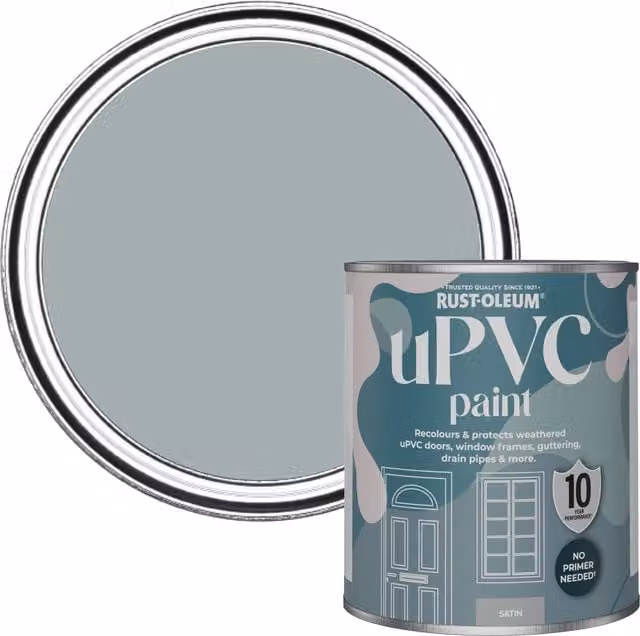 Rust-Oleum UPVC Paint in Satin Finish, Mineral Grey, 0.75 l
