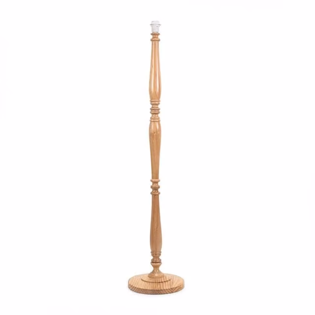 ValueLights Victoria Wood Floor Lamp Base in Natural Wood