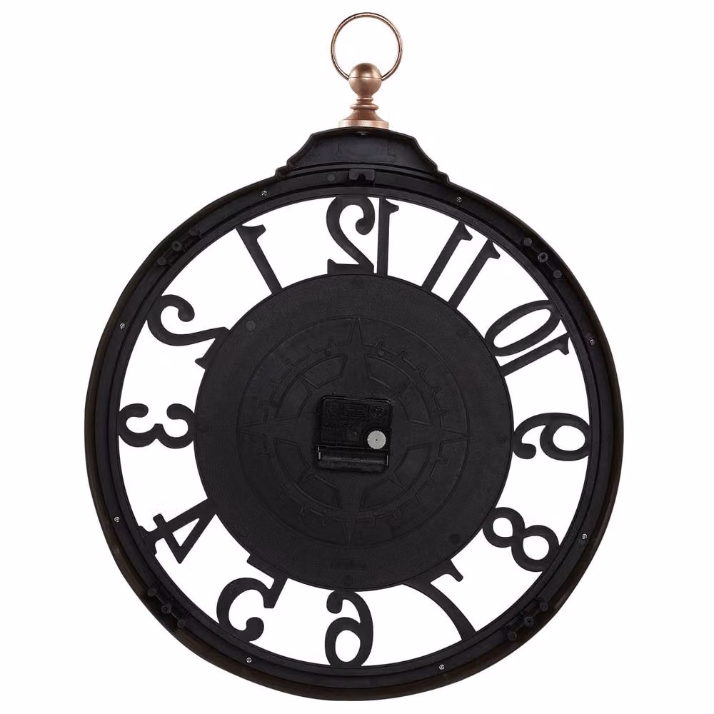Wyld and Coco Black Round Analog Wall Clock with Diameter: 52 cm – 3