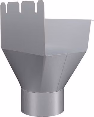 Lindab Rectangular Galvanised Steel Gutter Outlet, Silver Metallic, 140mm