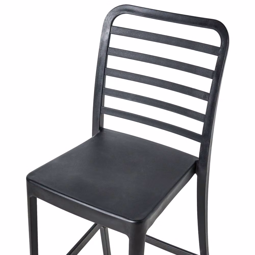 Wyld and Coco Set of 4 Black Stackable Armless Dining and Bar Chairs – 4