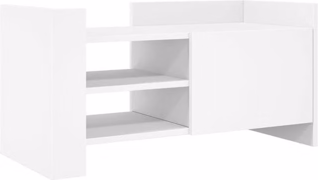 Berkfield Home White TV Cabinet in Matt MDF, W/D/H: 80 x 35 x 40 cm