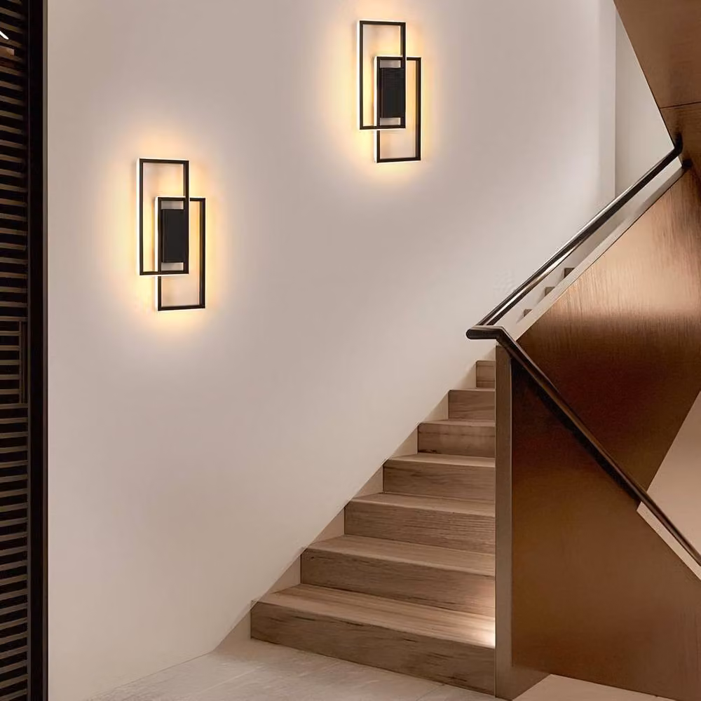 COMELY Modern Square LED Indoor Wall Light, Black, Warm White 3000K – 3