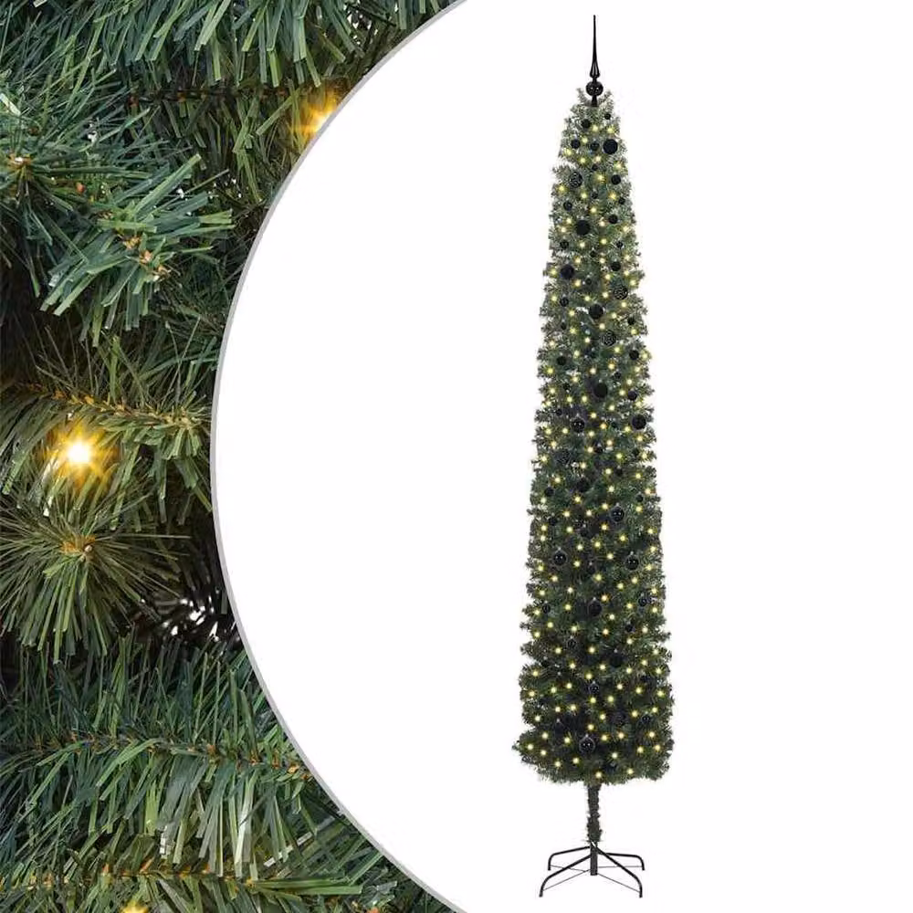 Berkfield Home Artificial Christmas Tree with 300 Warm White LEDs and Stand, Green – 3