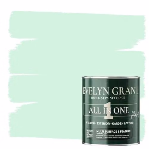 Evelyn Grant All-In-One Multi-Surface Paint and Primer, Matt, Green, 1L – 1