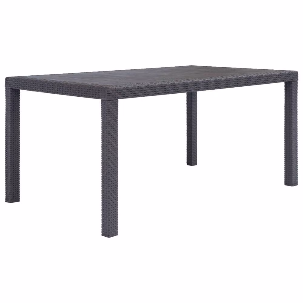 Berkfield Home Brown Plastic Rattan Look Garden Table, W/D/H: 150 x 90 x 72 cm – 2