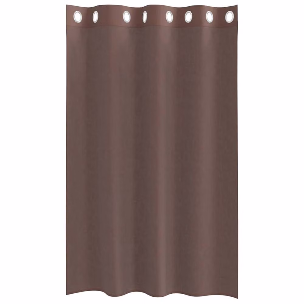 Berkfield Home Brown Voile Fabric Panel Curtains with Eyelets, 2 Pack, W: 140 cm, H: 175 cm – 4