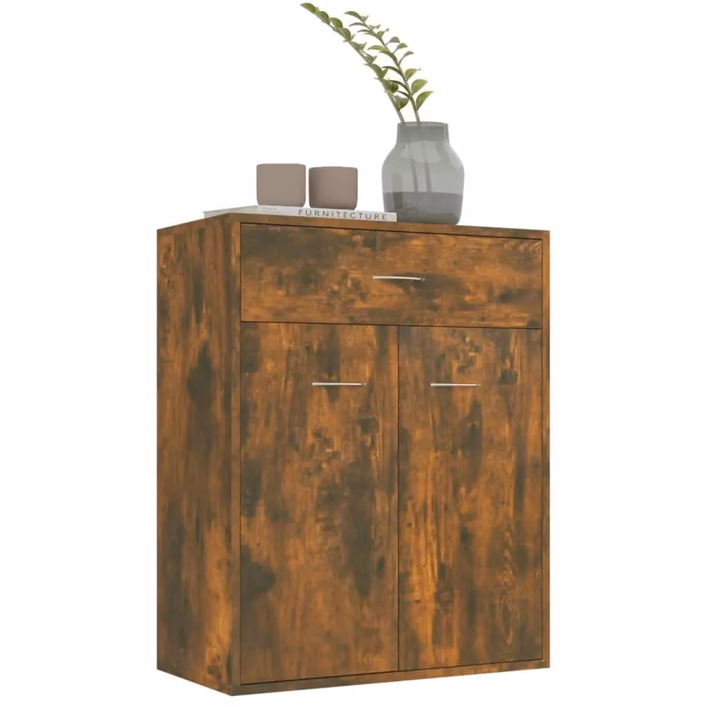 Berkfield Home Smoked Oak Sideboard in Brown, W/D/H: 60 x 30 x 75 cm – 4