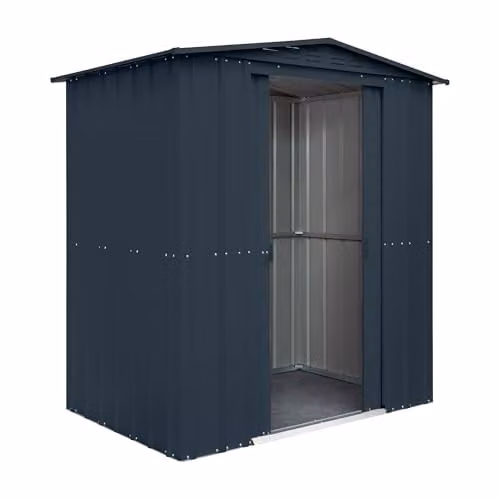 Globel Grey Metal Garden Storage Shed with Apex Roof, Sliding Double Doors and Air Vents – 1