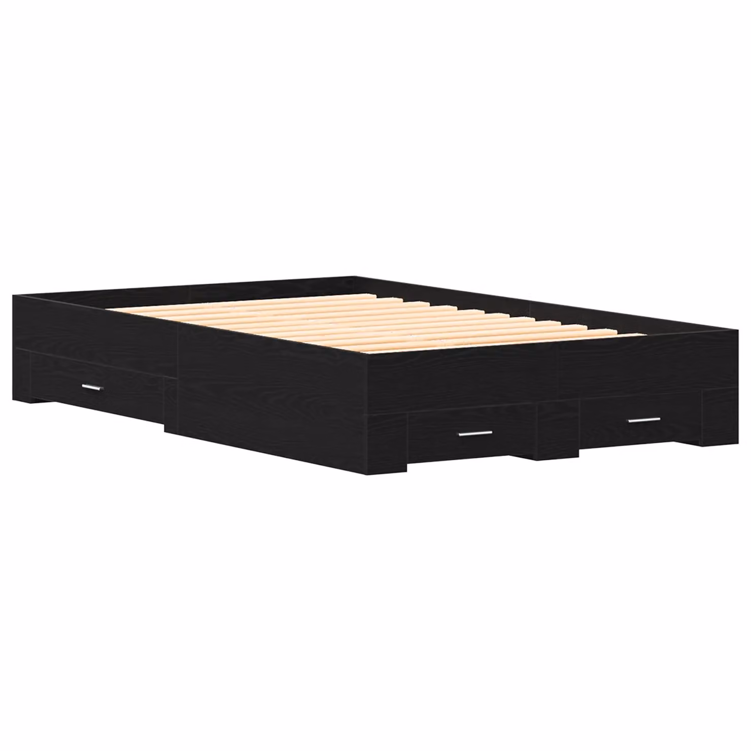 Berkfield Home Modern Bed Frame with Drawers in Black Oak, W/D/H: 120 x 200 cm – 2