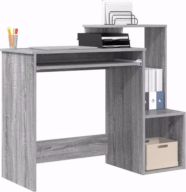 Berkfield Home Grey Modern Computer Desk in Engineered Wood – 1