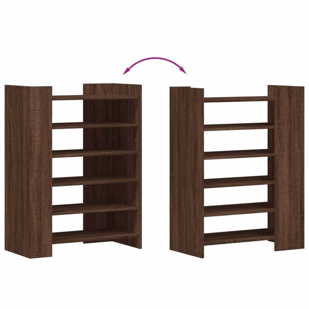 Berkfield Home Modern Brown Oak Shoe Cabinet W/D/H: 74.5 x 37.5 x 100 cm – 5
