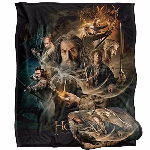 LOGOVISION The Hobbit The Desolation of Smaug Super Soft Fleece Throw Blanket, Multicolour and White, W/D/H: 152 x 127 cm