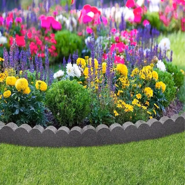 Garden Gear Flexi Curve Scallop Border Edging in Grey Rubber