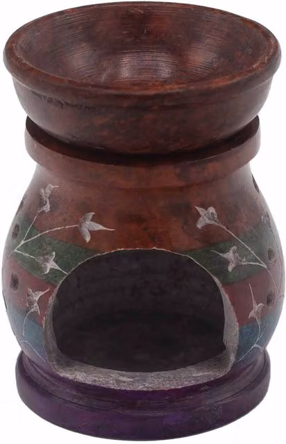 KDMK Soapstone Hamsa Five Colours MultiColor Tealight Oil Burner, Height: 10 cm