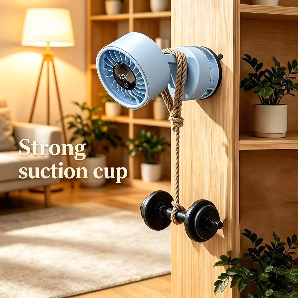 Quipulse Mini Portable Rechargeable Suction Cup Fan in White – 2
