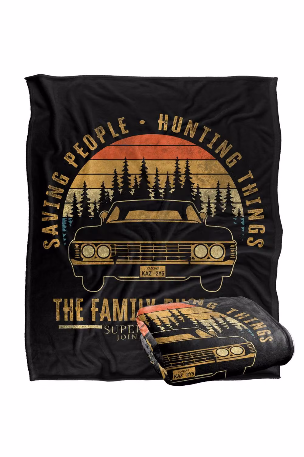 Warner Bros. Supernatural Driving Sunset Silky Touch Super Soft Fleece Throw Blanket, Multicolour, W: 91 cm, D: 147 cm – 7