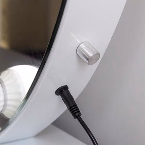 At Home Comforts Round Hollywood Makeup Mirror with 10 Dimmable LED Bulbs, White Tabletop Vanity Stand – 5
