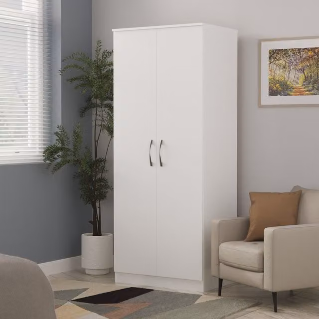Avon Ready Assembled 2 Door Wardrobe in White Matt
