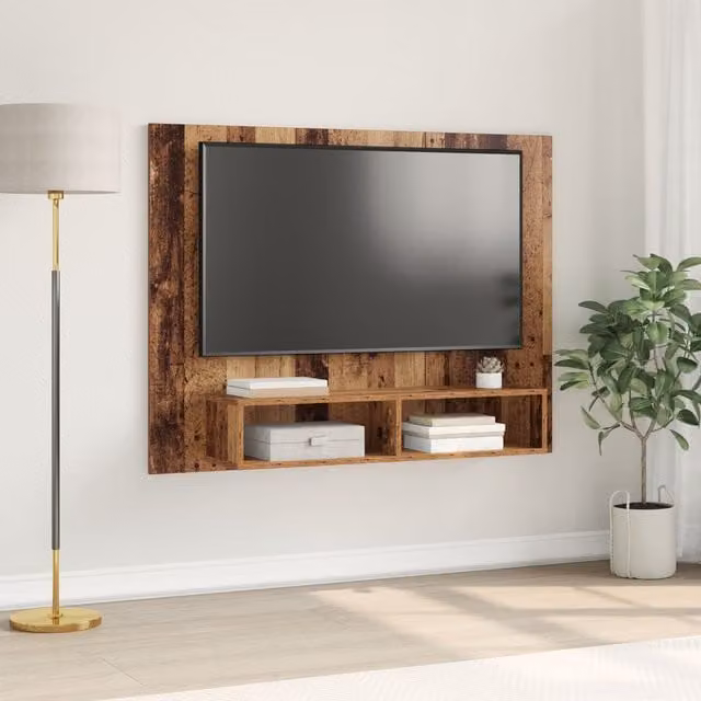 Berkfield Home Wall Mounted Rustic TV Cabinet in Brown Engineered Wood – 1
