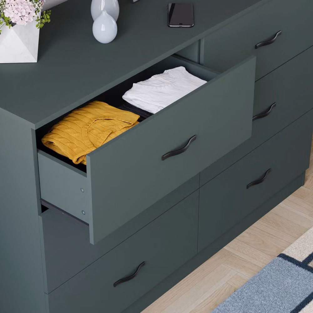 HD Designs Riano 6 Drawer Chest of Drawers in Green – 2