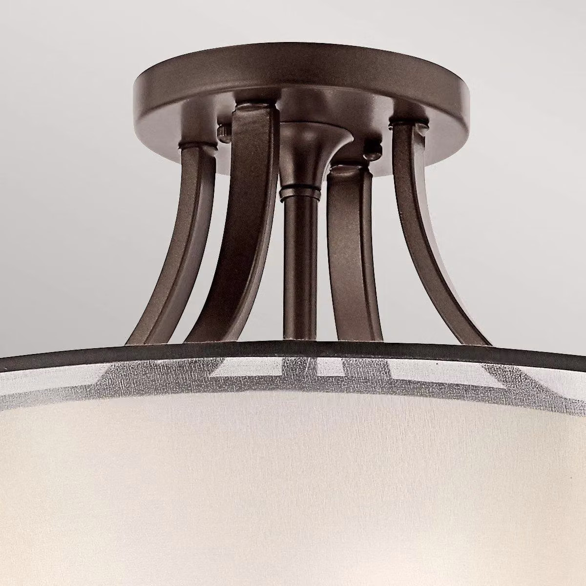 Netlighting Lacey 4 Light Semi-Flush Mount Ceiling Light in Mission Bronze and Brown with E27 Bulbs – 2