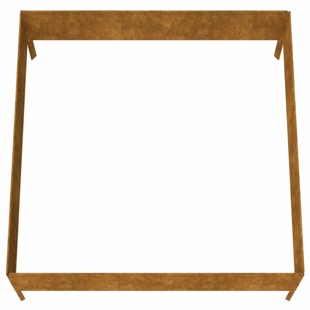 Berkfield Home Garden Corten Steel Raised Bed in Brown, W/D/H: 100 x 100 x 41 cm – 4