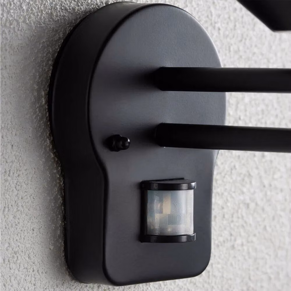 Loops Modern Black Steel Outdoor Wall Lantern with Motion Sensor and Timer, IP44 Rated – 4