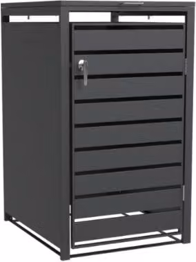 Ecoscape Single Bin Store with Lid in Anthracite, W: 68.0 cm, D: 80.0 cm, H: 116.0 cm