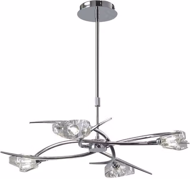Netlighting Eclipse 4 Light G9 Telescopic Semi Flush Ceiling Light in Polished Chrome and Grey