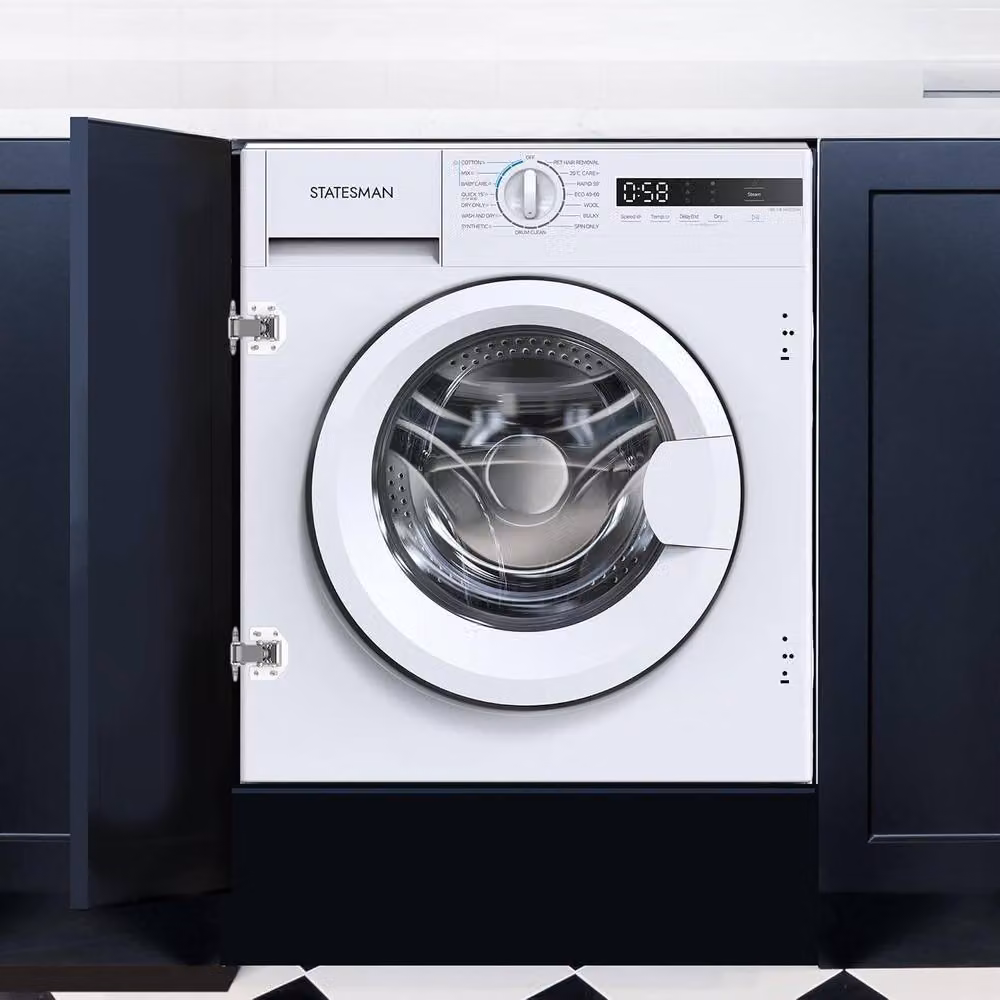 Statesman Fully Integrated Front Loader Washer Dryer in White with 1400 rpm Spin Speed and Quick Wash Function – 2