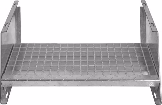 Monstershop Additional Galvanised Steel Steps in Silver, Width: 60 cm – 1