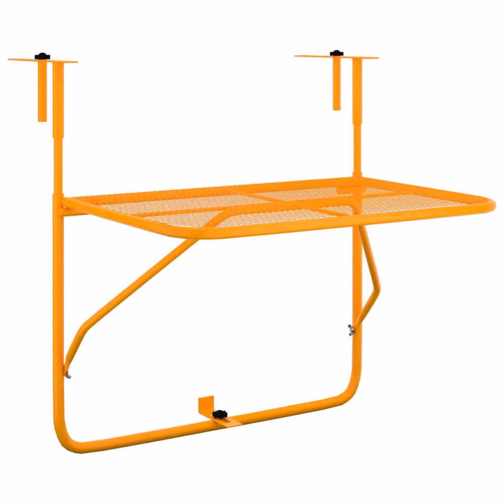 Berkfield Home Yellow Metal Balcony Table W: 60 cm, D: 40 cm – 2