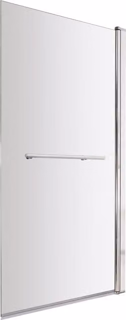 Balterley 6mm Reversible Hinged Straight Shower Bath Screen and Rail, Chrome and Silver – 1