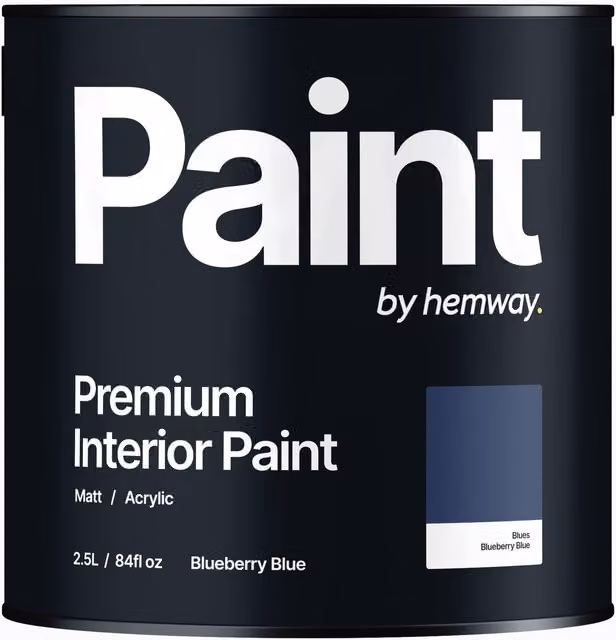 Hemway Matt Acrylic Dispersion Interior Paint, Blue, 2.5 l