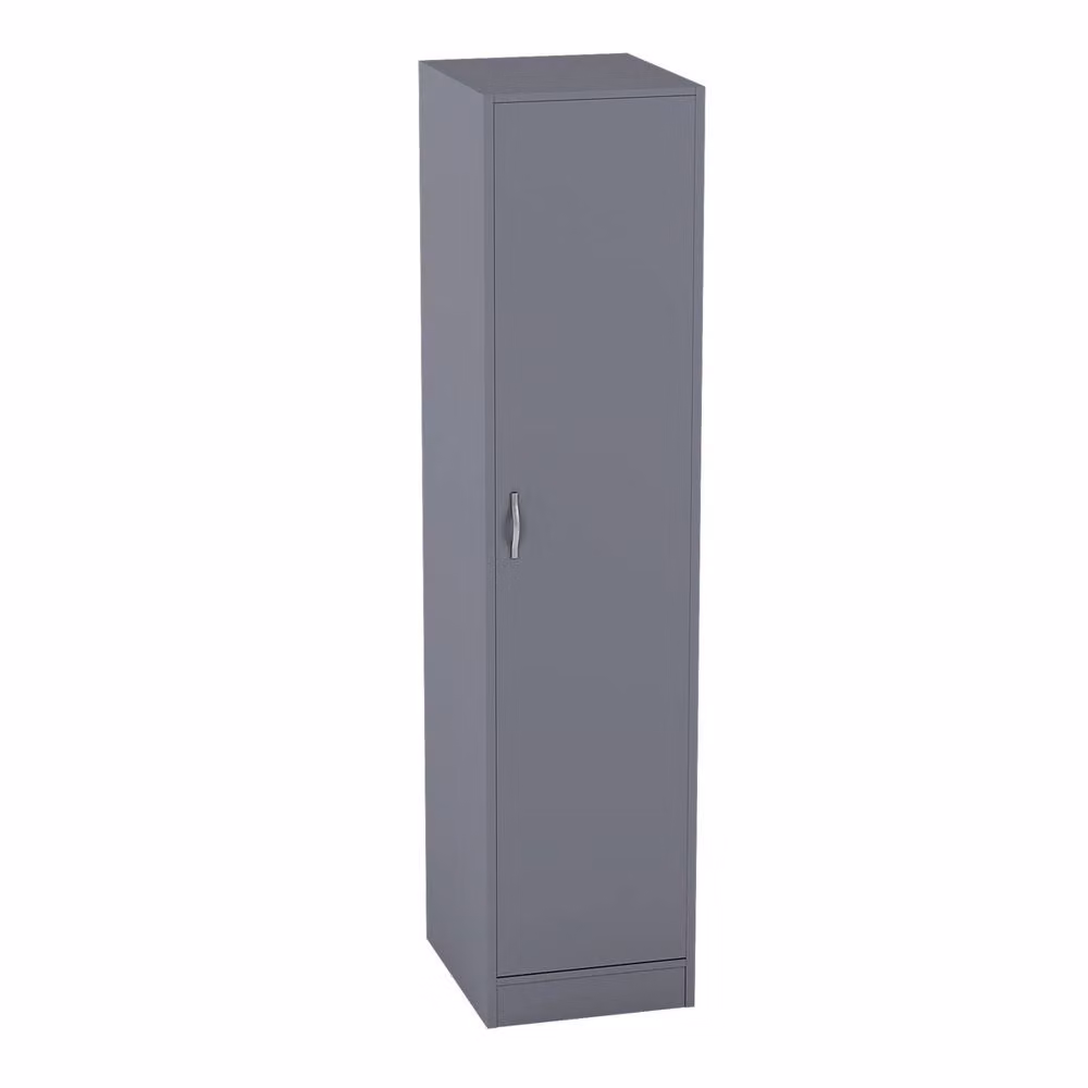 HD Designs Riano Modern 1 Door Grey Wardrobe with Internal Shelves and Hanging Rod – 2