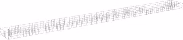 Berkfield Home Silver Galvanised Steel Stone Gabion Raised Bed, W: 360 cm, D: 30 cm, H: 10 cm