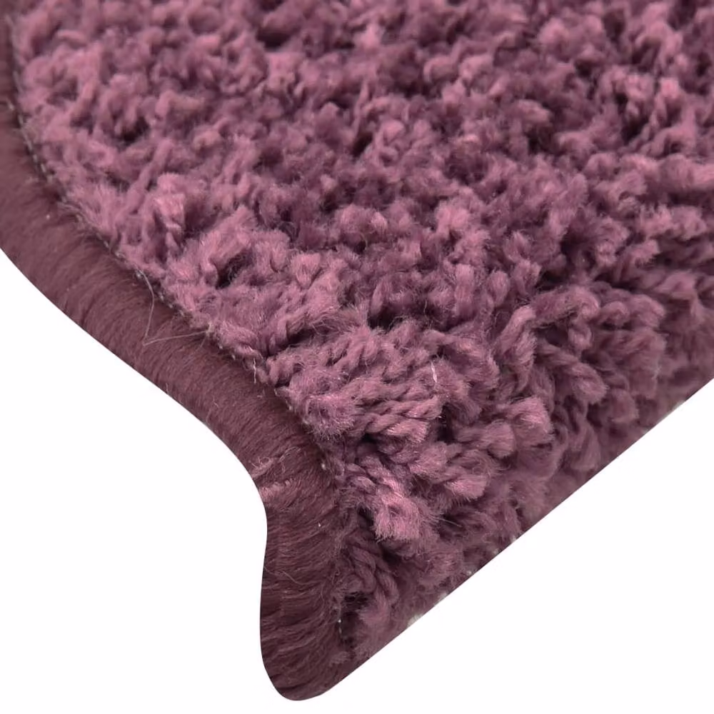 Berkfield Home Self-Adhesive Carpet Stair Treads, 15 Pieces, Dark Purple, W: 56 cm, D: 17 cm, H: 3 cm – 4