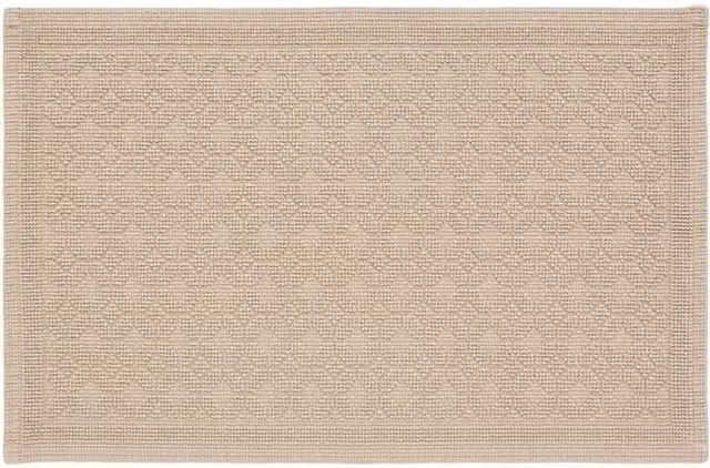 Murmur Stella Round Cotton Bath Mat in Beige with Star Graphic Design